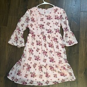 Floral Pink Girls Dress, size 10/12